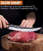 Naitesen 7PCS Hand Forged Butcher Knife and Kitchen Knife 2 in 1 Set - Image 5