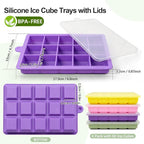 Silicone Ice Cube Trays with Lid, 4 Pack Easy Release Ice Cube Molds - Image 2