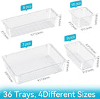 ElegantArray 36 PCS Drawer Organizer Set, 4 Sizes Tool Storage Trays, - Image 2