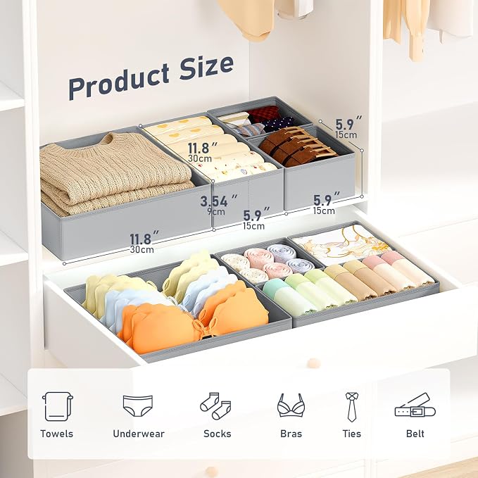 DIMJ Drawer Organizer Clothes, 28 Pack Dresser Organizer, Foldable Closet - Image 2