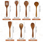 comfoyar Wooden Kitchen Cooking Utenails Set, 7 Pieces Natural Teak Wooden - Image 2