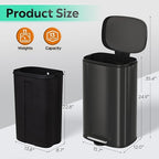 WLIVE 13 Gallon Stainless Steel Trash Can - Image 3