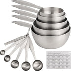 Measuring Cups and Spoons, 12 Piece Metric & US 18/8 Stainless Steel Measuring by Smithcraft