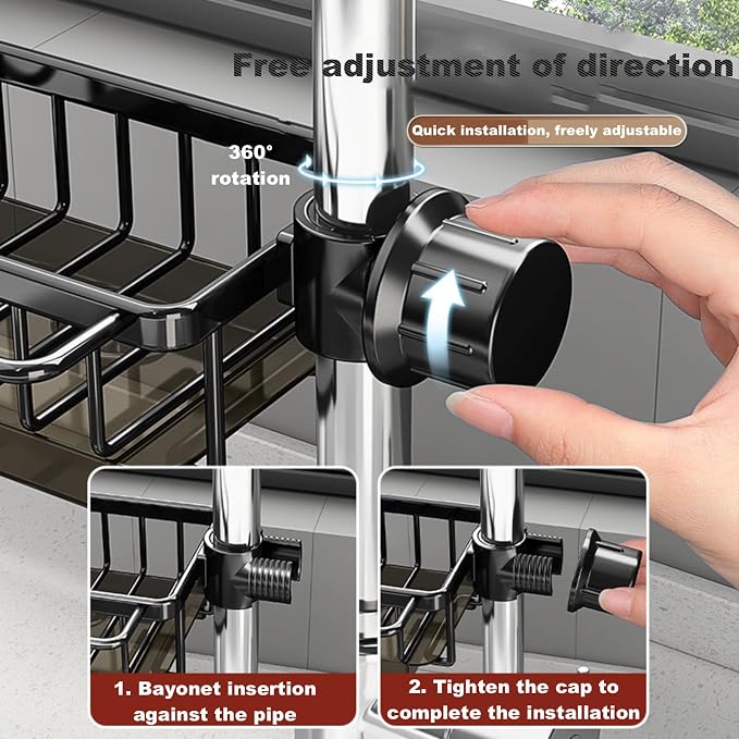 Sink Organizer Rack for Kitchen and Bathroom, Stainless Steel Detachable - Image 6