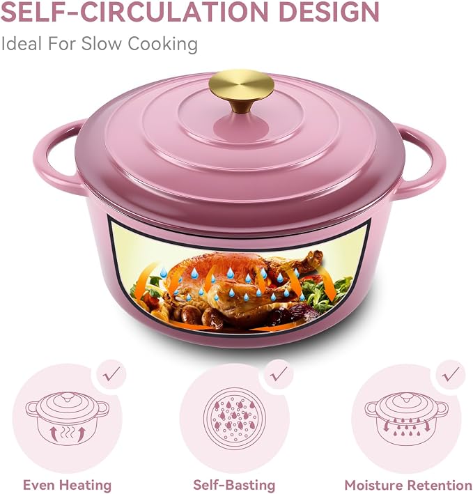 Miereirl 4.5 Quart Enameled Dutch Oven Pot - Image 7