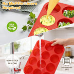 CAKETIME 12 Cups Silicone Muffin Pans - Image 8