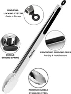 Anaeat Extra Long Stainless Steel Grilling Locking Tong, Cooking - Image 4
