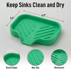 Zulay Kitchen Small Silicone Sponge Holder – Space-Saving Sink Organizer Tray - Image 4