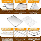 P&P CHEF 16 + 12.5 Inch Stainless Steel Baking Sheet - Image 3