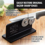 Rada Cutlery Quick Edge Knife Sharpener, 3.5" x 2", Stainless Steel Wheels - Image 3
