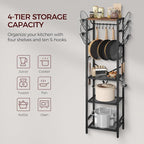 MAHANCRIS 4-Tier Pot Rack, Pots and Pans Organizer - Image 5