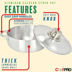ALUMINUM CALDERO STOCK POT by Chef PRO, Superior Cooking Performance - Image 2