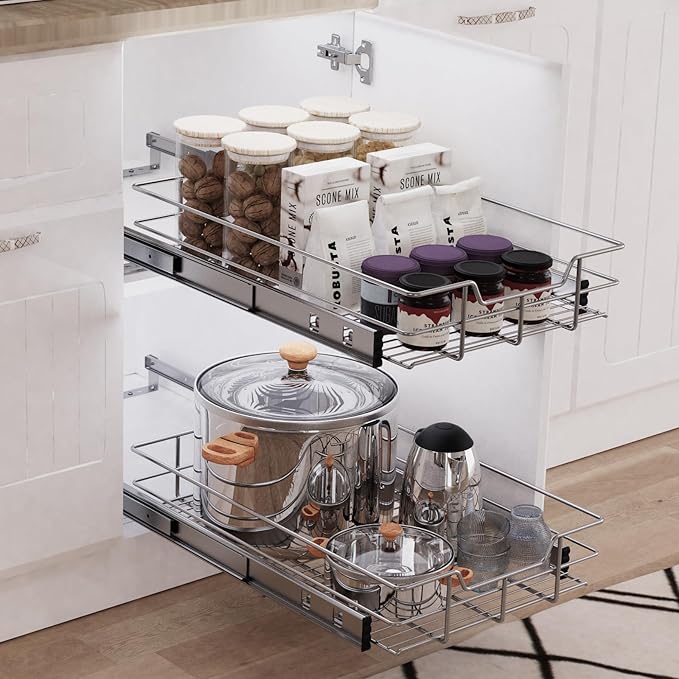 Pull Out Cabinet Organizer 20" W X 17" D, Slide Out Drawers - Image 5