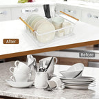 Dish Racks for Kitchen Counter, Thickened Metal Dish Drying Rack - Image 6