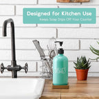 Turquoise Glass Dish Soap Dispenser - Image 2