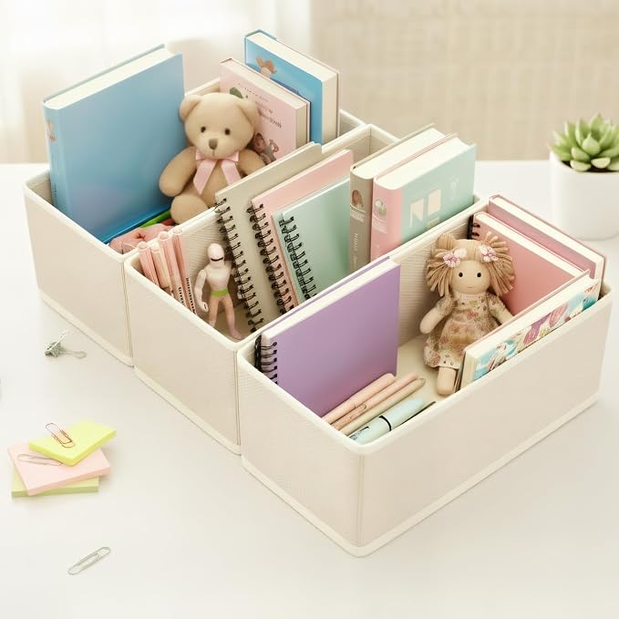 Small Foldable Fabric Drawer Organizer 3-Pack - Image 8