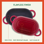 Enameled Cast Iron Bread Oven 2 Qt, Non-Stick Single Loaf Cast Iron Bread Pan - Image 5