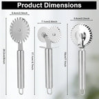 3pcs Pastry Wheel Cutter Set, Stainless Steel Ravioli Pizza Cutter Wheel & - Image 2