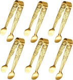 6PCS Mini Serving Tongs, 4Inch Rose Stainless Steel Sugar Cube Tong, Sliver by Sunenlyst