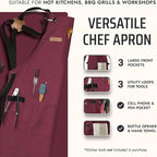 Asaya Chef and BBQ Apron with Bottle Opener and Hand Towel - 10oz Cotton Canvas - Image 2