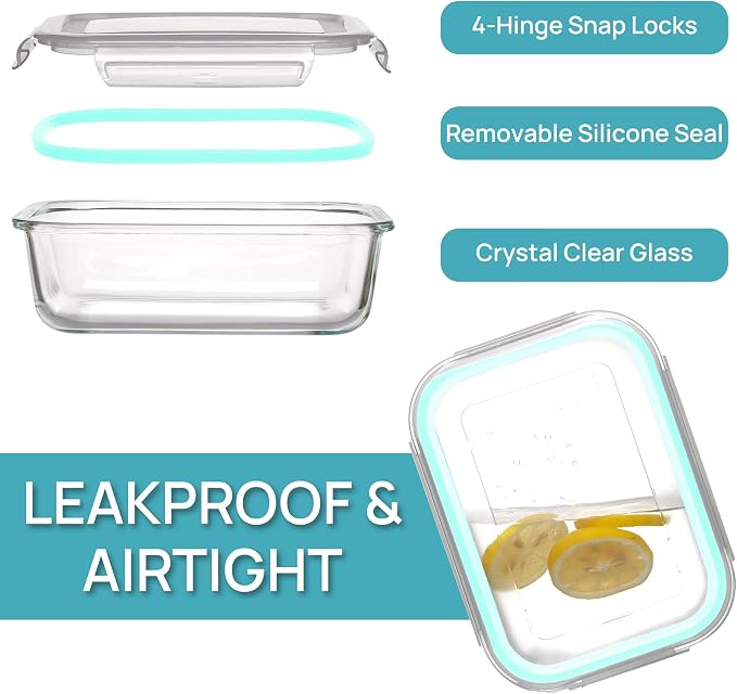 Vtopmart 5 Pack 35oz Glass Food Storage Containers - Image 6
