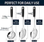 14-in Cooking Spoons Set, Heavy Duty 18/0 Stainless Steel Large Serving Spoons - Image 3