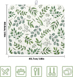 Kawani Sage Green Dish Drying Mat 16x18 In Absorbent Reversible Eucalyptus - Image 2