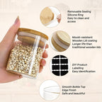 12 Packs Round Spice Jars with Label, 8oz Stackable Airtight Food Storage - Image 3