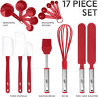 Silicone Spatula Set, 17 Piece Baking Utensils, Nylon and Stainless Steel - Image 5