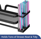 Taozun Paper Towel Holder with Shelf & Side Straw Basket - Image 2