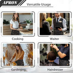 Server Apron with 3 Pockets, Waterproof Oil Waitress Waiter Half Apron - Image 6