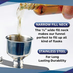 SE Stainless Steel Funnel for Flasks Bottles and Mini Bottles, Small Steel - Image 4