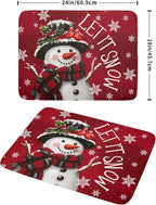 Winter Snowman Dish Drying Mat for Kitchen Counter 18x24 Inch Christmas Dish - Image 2