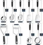 18/0 Stainless Steel Cooking Utensils Set, Heavy Duty Kitchen Utensils - Image 6