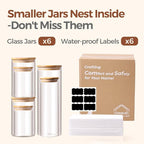 ComSaf Glass Food Storage Jars Set of 6, Canisters Sets - Image 8