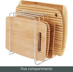 mDesign 5 Slot Pot and Pan Rack — Metal Wire Rack - Image 5