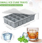 Silicone Ice Cube Tray with Locks Lids 4 Pack, Easy Release Flexible 15 Square - Image 2