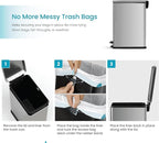 Home Zone Living 4 Gallon Slim Kitchen Trash Can - Image 6