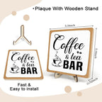 Rustic Coffee & Tea Bar Decor Sign, Funny Wooden Plaque - Image 2