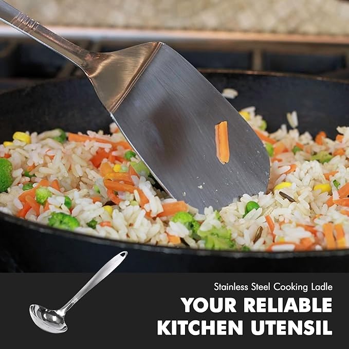 Chef Craft Select Cooking Ladle, 11.5 inch, Stainless Steel - Image 3