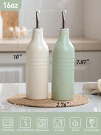 famiware Jupiter 16oz Ceramic Olive Oil Dispenser Bottle, Olive Oil and Vinegar - Image 4
