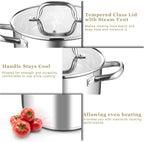 Leonyo Stainless Steel Stock Pot, 8 Quart Stock Pot - Image 6