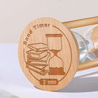2 Minute Sand Timer Hourglass, 2 Min Wooden Sand Clock, Two Minute Wood Hour - Image 3