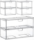 caktraie Acrylic Storage Drawers Set of 6, Plastic Organizer Bins by shoeboxesanddeskorganizers