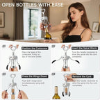 Wine Opener, Heavy-Duty Zinc Alloy Wing Corkscrew Manual Wine Bottle Opener - Image 5