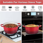 TeamFar Enameled Cast Iron Dutch Oven, 6 Quart Pot - Image 5