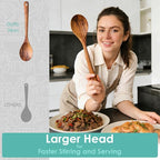 HOWHONG Wooden Cooking Spoon, Long Handle Acacia Wood Spoon - Image 6