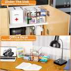 Yieach 8 Pack Small Stackable Storage Bins, Medicine Cabinet Organizer - Image 9