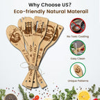 CUTHOLLOW 6PCS Sloths Wooden Kitchen Cooking Utensil Set, 11.9in Non Toxic - Image 3