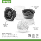 Tovolo Basketball Ice Cube Molds Pack of 2 Large Craft Ice Spheres - Image 6